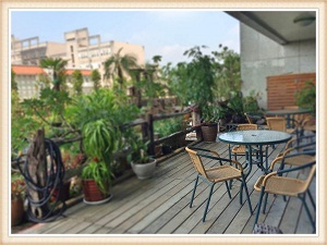怡園-本分局3樓中庭外面陽台開闢為空中花園,說明如右欄。