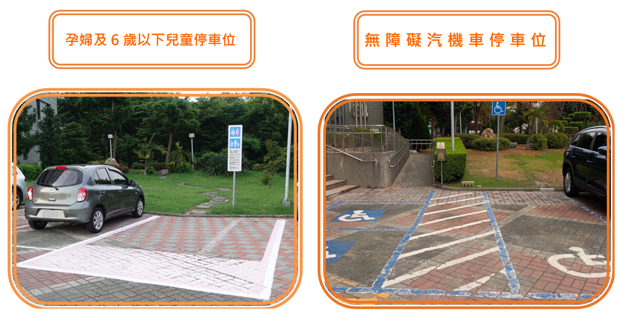 孕婦及6歲以下兒童停車位、無障礙汽機車停車位